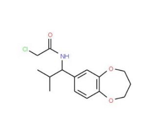 2-chloro-N-[1-(3,4-dihydro-2H-1,5-benzodioxepin-7-yl)-2-methylpropyl]acetamide - chemical structure image