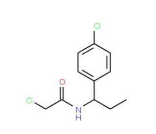 2-chloro-N-[1-(4-chlorophenyl)propyl]acetamide - chemical structure image