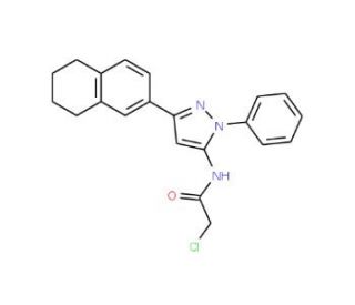 2-chloro-N-[1-phenyl-3-(5,6,7,8-tetrahydronaphthalen-2-yl)-1H-pyrazol-5-yl]acetamide - chemical structure image