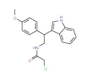 2-chloro-N-[2-(1H-indol-3-yl)-2-(4-methoxyphenyl)ethyl]acetamide - chemical structure image