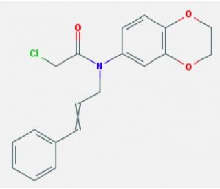 2-chloro-N-2,3-dihydro-1,4-benzodioxin-6-yl-N-3-phenylprop-2-enyl]acetamide (CAS 851452-56-7) - chemical structure image