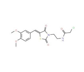 2-Chloro-N-{2-[5-(3,4-dimethoxy-benzylidene)-2,4-dioxo-thiazolidin-3-yl]-ethyl}-acetamide - chemical structure image