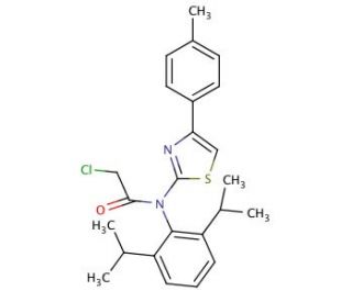 2-Chloro-N-(2,6-diisopropyl-phenyl)-N-(4-p-tolyl-thiazol-2-yl)-acetamide - chemical structure image