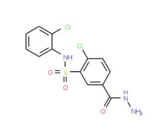 2-Chloro-N-(2-chloro-phenyl)-5-hydrazinocarbonyl-benzenesulfonamide - chemical structure image