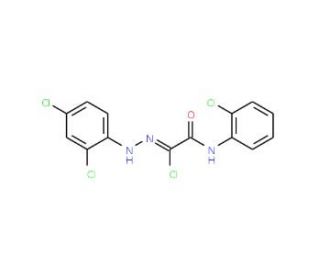 2-Chloro-N-(2-chlorophenyl)-2-[2-(2,4-dichlorophenyl)hydrazono]acetamide (CAS 861322-29-4) - chemical structure image