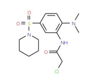 2-chloro-N-[2-(dimethylamino)-5-(piperidin-1-ylsulfonyl)phenyl]acetamide - chemical structure image