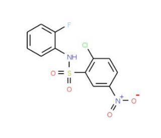 2-Chloro-N-(2-fluoro-phenyl)-5-nitro-benzenesulfonamide - chemical structure image