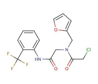 2-chloro-N-(2-furylmethyl)-N-(2-oxo-2-{[2-(trifluoromethyl)phenyl]amino}ethyl)acetamide - chemical structure image
