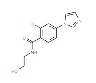 2-Chloro-N-(2-hydroxyethyl)-4-(1H-imidazol-1-yl)-benzenecarboxamide - chemical structure image