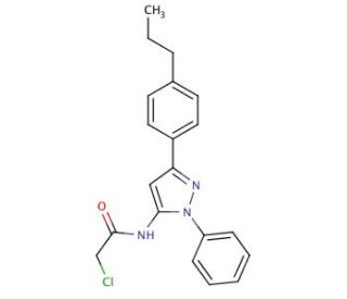 2-Chloro-N-[2-phenyl-5-(4-propyl-phenyl)-2H-pyrazol-3-yl]-acetamide - chemical structure image