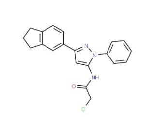 2-chloro-N-[3-(2,3-dihydro-1H-inden-5-yl)-1-phenyl-1H-pyrazol-5-yl]acetamide - chemical structure image