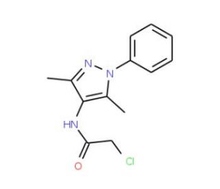 2-chloro-N-(3,5-dimethyl-1-phenyl-1H-pyrazol-4-yl)acetamide (CAS 92026-64-7) - chemical structure image
