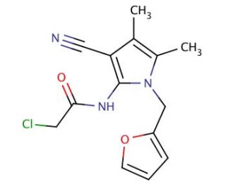 2-chloro-N-[3-cyano-1-(2-furylmethyl)-4,5-dimethyl-1H-pyrrol-2-yl]acetamide - chemical structure image
