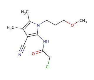 2-chloro-N-[3-cyano-1-(3-methoxypropyl)-4,5-dimethyl-1H-pyrrol-2-yl]acetamide - chemical structure image