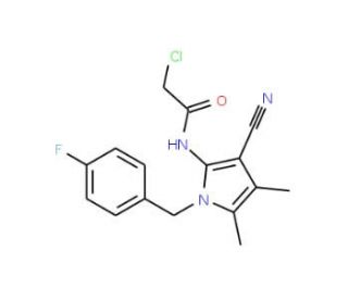 2-chloro-N-[3-cyano-1-(4-fluorobenzyl)-4,5-dimethyl-1H-pyrrol-2-yl]acetamide - chemical structure image