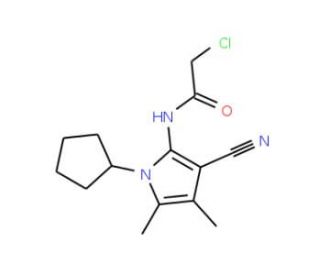 2-chloro-N-(3-cyano-1-cyclopentyl-4,5-dimethyl-1H-pyrrol-2-yl)acetamide - chemical structure image