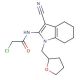 2-chloro-N-[3-cyano-1-(tetrahydrofuran-2-ylmethyl)-4,5,6,7-tetrahydro-1H-indol-2-yl]acetamide - chemical structure image