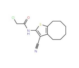 2-Chloro-N-(3-cyano-4,5,6,7,8,9-hexahydrocycloocta[b]thien-2-yl)acetamide - chemical structure image