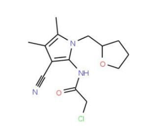 2-chloro-N-[3-cyano-4,5-dimethyl-1-(tetrahydrofuran-2-ylmethyl)-1H-pyrrol-2-yl]acetamide - chemical structure image