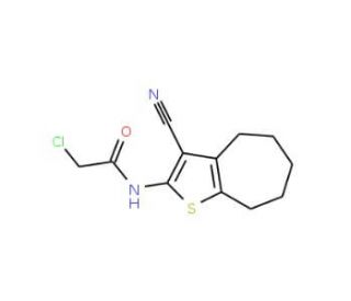 2-Chloro-N-(3-cyano-5,6,7,8-tetrahydro-4H-cyclohepta[b]thiophen-2-yl)-acetamide (CAS 315684-12-9) - chemical structure image