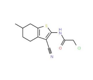 2-Chloro-N-(3-cyano-6-methyl-4,5,6,7-tetrahydro-1-benzothien-2-yl)acetamide - chemical structure image