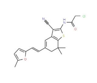 2-Chloro-N-{3-cyano-7,7-dimethyl-5-[2-(5-methyl-furan-2-yl)-vinyl]-6,7-dihydro-benzo[b]thiophen-2-yl}-acetamide - chemical st