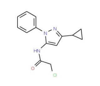 2-chloro-N-(3-cyclopropyl-1-phenyl-1H-pyrazol-5-yl)acetamide (CAS 649701-41-7) - chemical structure image