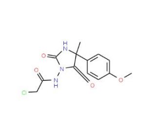 2-chloro-N-[4-(4-methoxyphenyl)-4-methyl-2,5-dioxoimidazolidin-1-yl]acetamide - chemical structure image