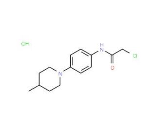 2-chloro-N-[4-(4-methylpiperidin-1-yl)phenyl]acetamide hydrochloride - chemical structure image