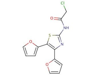 2-Chloro-N-(4,5-di-furan-2-yl-thiazol-2-yl)-acetamide - chemical structure image