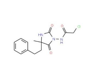 2-chloro-N-[4-methyl-2,5-dioxo-4-(2-phenylethyl)imidazolidin-1-yl]acetamide - chemical structure image