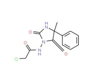 2-Chloro-N-(4-methyl-2,5-dioxo-4-phenyl-imidazolidin-1-yl)-acetamide - chemical structure image