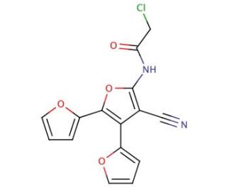 2-Chloro-N-(4&prime;-cyano-[2,2&prime;;3&prime;,2&prime;&prime;]terfuran-5&prime;-yl)-acetamide - chemical structure image
