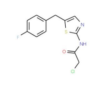 2-Chloro-N-[5-(4-fluoro-benzyl)-thiazol-2-yl]-acetamide - chemical structure image