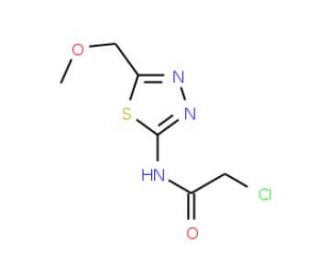 2-Chloro-N-(5-methoxymethyl-[1,3,4]thiadiazol-2-yl)-acetamide (CAS 876710-55-3) - chemical structure image