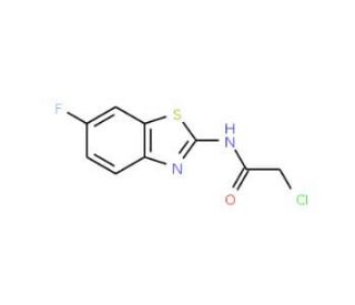 2-chloro-N-(6-fluoro-1,3-benzothiazol-2-yl)acetamide (CAS 263239-23-2) - chemical structure image
