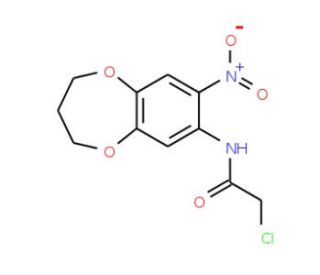 2-chloro-N-(8-nitro-3,4-dihydro-2H-1,5-benzodioxepin-7-yl)acetamide - chemical structure image