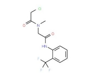 2-chloro-N-methyl-N-(2-oxo-2-{[2-(trifluoromethyl)phenyl]amino}ethyl)acetamide - chemical structure image