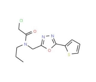 2-chloro-N-propyl-N-[(5-thien-2-yl-1,3,4-oxadiazol-2-yl)methyl]acetamide - chemical structure image