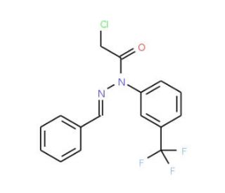 2-chloro-N&prime;-[(1E)-phenylmethylene]-N-[3-(trifluoromethyl)phenyl]acetohydrazide - chemical structure image