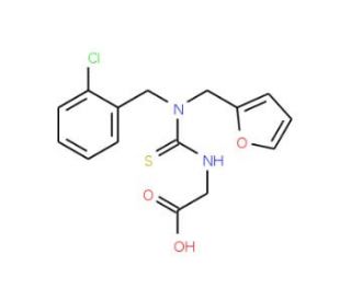 ({[(2-Chlorobenzyl)(2-furylmethyl)amino]-carbonothioyl}amino)acetic acid - chemical structure image
