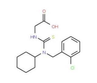 ({[(2-Chlorobenzyl)(cyclohexyl)amino]-carbonothioyl}amino)acetic acid - chemical structure image