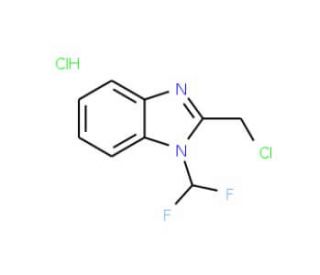 2-(chloromethyl)-1-(difluoromethyl)-1H-benzimidazole hydrochloride - chemical structure image
