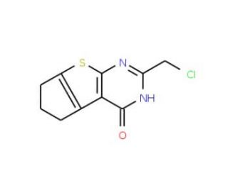 2-(chloromethyl)-3,5,6,7-tetrahydro-4H-cyclopenta[4,5]thieno[2,3-d]pyrimidin-4-one (CAS 91225-70-6) - chemical structure imag