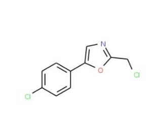 2-(chloromethyl)-5-(4-chlorophenyl)-1,3-oxazole (CAS 64640-12-6) - chemical structure image