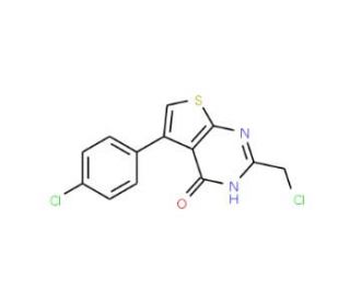 2-(chloromethyl)-5-(4-chlorophenyl)thieno[2,3-d]pyrimidin-4(3H)-one (CAS 91225-69-3) - chemical structure image