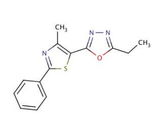 2-(chloromethyl)-5-(4-methyl-2-phenyl-1,3-thiazol-5-yl)-1,3,4-oxadiazole - chemical structure image
