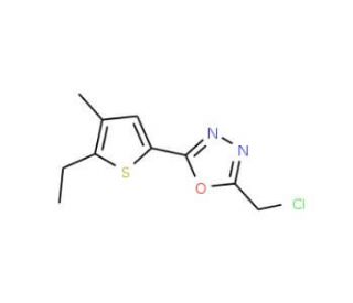 2-(chloromethyl)-5-(5-ethyl-4-methylthien-2-yl)-1,3,4-oxadiazole - chemical structure image