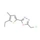 2-(chloromethyl)-5-(5-ethyl-4-methylthien-2-yl)-1,3,4-oxadiazole - chemical structure image