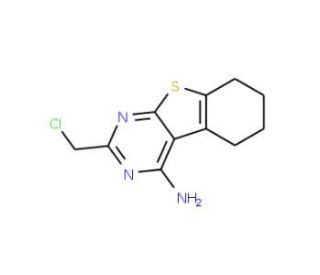 2-(chloromethyl)-5,6,7,8-tetrahydro[1]benzothieno[2,3-d]pyrimidin-4-amine (CAS 89567-04-4) - chemical structure image